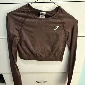 Gymshark Vital Seamless Brown Long Sleeve Top